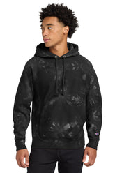 Champion ® Reverse Weave ® Scrunch-Dye Tie-Dye Hooded Sweatshirt - Black - S